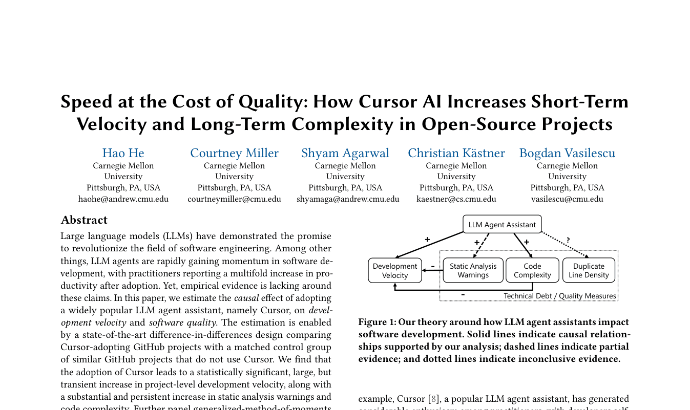 First page of Speed at the Cost of Quality